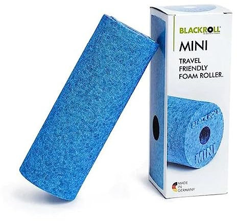 BLACKROLL MINI (5x15 cm) | Le petit rouleau de massage en mousse original pour l'exercice des fascias, le fitness, le yoga et la récupération musculaire en bleu