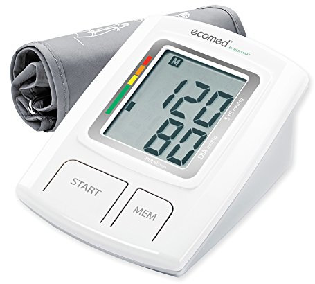 Ecomed BU-92E Oberarm-Blutdruckmessgerät ohne Kabel, Arrhythmie-Anzeige, WHO-Ampel-Farbskala, für präzise Blutdruckmessung und Pulsmessung mit Speicherfunktion