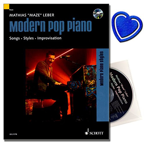 Modern Pop Piano - Songs, Styles, Improvisation - Empfohlen von der Popakademie Baden-Württemberg - Klavierschule [ Klavier Noten mit CD ] mit herzförmiger Notenklammer