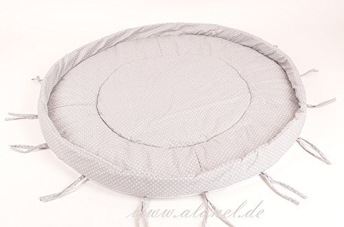 alanel Spielmatte Matte für Laufgitter Ø 120 cm Punkte grau