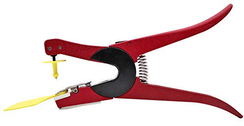 Pinze per Etichette Auricolari, Applicatore Universale per Bestiame Bovino, Pecore, Mucca, Punzonatrice per Etichette Auricolari, con Perno di Ribaltamento (Girevole a 90 Gradi)