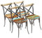 vidaXL 4X Sillas de Comedor Vintage Madera Reciclada y Acero Asiento de Cocina