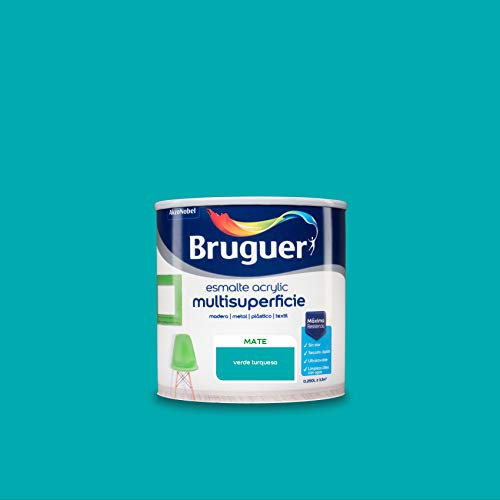 Bruguer Acrylic Multisuperficie Esmalte al agua Mate Verde Turquesa 250 ml