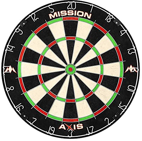 Mission Darts DB043 Axis | Profi Competition Standard Dartscheibe mit dreieckiger Drahtkonstruktion und Nicht verblassenden Farben