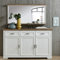 Lomadox Sideboard und Spiegel Set in Pinie weiß und Artisan Eiche Nb. Landhaus-Stil