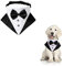 WANDIC Hund Smoking Bandana Halsband, 1 Stück Verstellbar Formale Hund Hochzeit Bandana Haustier Hochzeit Anzug Fliege Bandana mit D-Ring für Kleine Mittlere Hunde