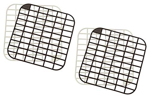 Iloda® 4x Spülbecken-Einlage Gitter (Wabe) ca. 30x30cm in weiß und braun aus Kunststoff, Spülbeckenmatte, Spülmatte, Abtropfmatte, Spülmatte, Einlage für Spülbecken Spüle