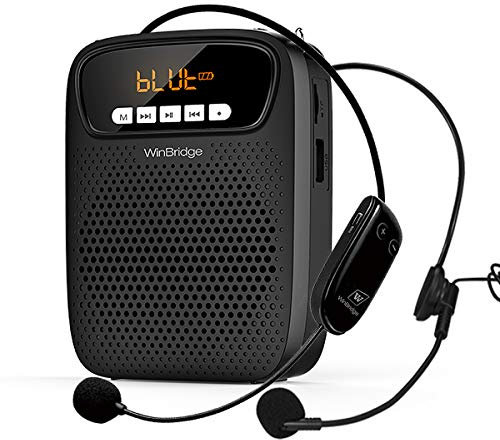 Inalambrico Amplificador de Voz con 2 micrófonos, Altavoz portatil con microfono Bluetooth Amplificador de Voz 2500 mah Recargable de para profesoras, guia turistico,aulas ect