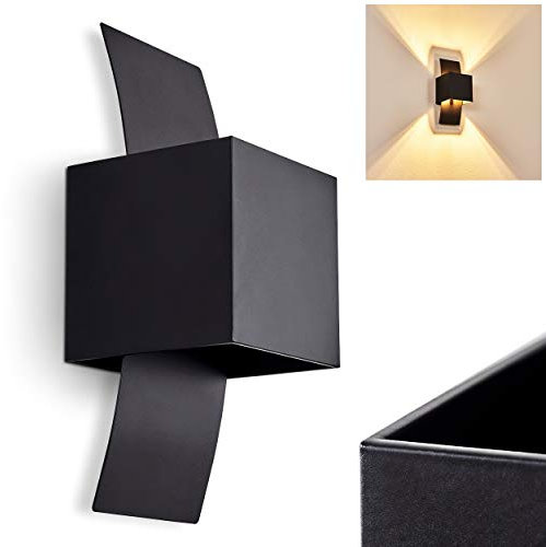 Wandleuchte Baltimore, moderner Zimmerlampe aus Metall in Schwarz, 1-flammige Wandlampe mit Up & Down Lichteffekt, 1 x G9, ohne Leuchtmittel