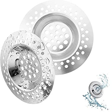 Standard Sink Strainer,2 Pcs Stainless Steel Kitchen Sink Strainer Plug, Waste Stopper Plug Hole Hair Catcher Hair Catcher for Bathtub&Shower 7cm