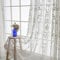 Amidoudou 2er-Set Vorhänge Weiss Transparent Tüllvorhänge Für Wohnzimmer Schlafzimmer Bestickte Tüllvorhänge Im Europäischen Stil (Weiß,245x140 cm)