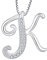 starchenie 925 Silber Buchstaben Halskette K Anhänger Initiale mit 3A Zirkonia für Damen Geburtstagsgeschenk