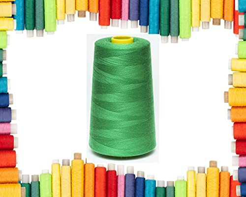 Rohans Overlockgarn 40/2 (120), 5000 Yards (4570 Meter) Nähgarn Kegel, Nähmaschine Mehrfarbige Garnkegel, 100% Polyester Material (Moosgrün, 1)