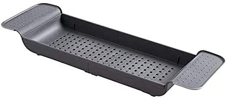 EXPANDABLE BATH TUB SHELF STORAGE CADDY BRIDGE ORGAINSER TIDY NON-SLIP EXTENDING GRIP (GREY)