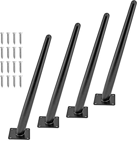 Cjueiom 16 Inch / 40cm Oblique Furniture Legs Black Sofa Legs Set of 4, Mid-Century Couch Legs Heavy Duty Coffee Table Legs, Tapered Chair Feet Metal Cabinet Legs Replacement for Cupboard Ottoman