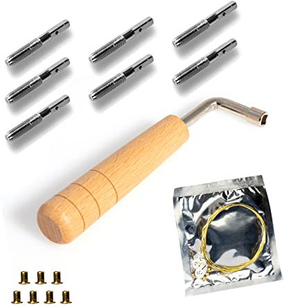 Cheerock 7 cordes lyre harpe 7 clous à cordes avec clé d'accordage de rechange pour lyre harpe et autres petits instruments à cordes