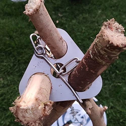 Yuzita Planche pour trépied de camping : transforme les branches en trépied pour fauche, plaque de support pour faux faux en acier inoxydable avec chaîne réglable pour casseroles suspendues