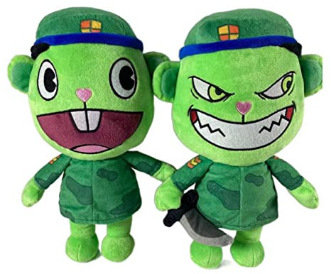 28Cm HTF Happy Tree Friends Plüschtiere Puppen, Anime Figur Soldat Fliqpy Flipy Puppe Plüschtier, Jungen Mädchen 2St