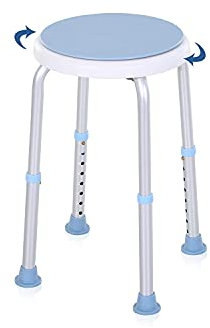 Gimisgu Duschhocker Höhenverstellbarer Badhocker Duschstuhl 360°Drehbarer Anti-Rutsch Badsitz Duschhilfe 136KG belastbarer Duschsitz für Senioren Schwangere, Behinderte