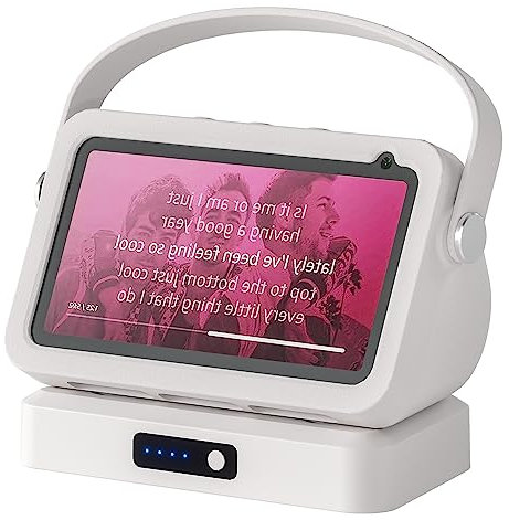 Blanou Show 5 Battery Base, Portable Show 5 1st Gen Battery Base,Smarts Speaker Battery Stand 10000 mAh 11Hours Work Time, Not Compatible Show5 3rd (Not Including Show5 Cord White)