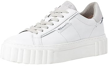 Tamaris Damen Sneaker Low Leder; White Leather/weiß; 42