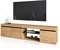 duehome | Mueble TV con 3 Puertas, Mueble Salón, Almacenaje Comedor, Modelo Ebos, Acabado en Roble Nude y Ceniza, Medidas: 160 cm (Largo) x 39,6 cm (Fondo) x 40 cm (Alto)