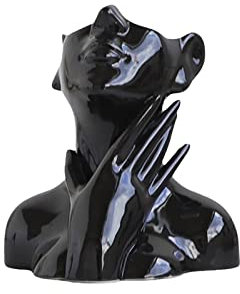 Schwarze Keramik-Gesichtsvasen, Weibliche Form, Kopf-Büste-Vase, Keramik-Statue, Blumenvase für Heimdekoration, Wohnzimmer, Büro, Tisch, Schreibtisch, Dekoration(#3)