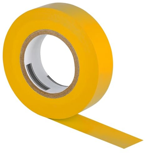 ISOLATECH 1 Rolle PVC Isolierband Gelb 19mm x 20 Meter x 0,15mm VDE 0340-3-1 2002-03 DIN EN 60454-3-1 flammwidrig rückstandsfrei entfernbar