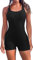 Attraco Badeanzüge für Damen Bauchweg Einteilige Badeanzug Sport Damen Bademode Push up One Piece Schwimmanzug Monokini Swimsuit Schwarz M
