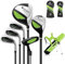 COSTWAY 6-teiliges Kinder Golfschläger Set, Rechtshand Golfschlägersätze mit Golftasche & Regenhaube, Komplettes Golf Set inkl. 7/9/S Eisen, 1 Driver, 4 Hybrid & Putter für 11-13 Jahren Kinder(Grün)