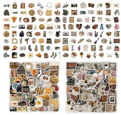 Yamobi 120 Stück Vinyl Sticker Set, Bookish Sticker,ästhetische Aufkleber, wasserfeste Vinyl-Aufkleber für Wasserflaschen, Handyhüllen, Teenager-Mädchen Scrapbooking-Sticker