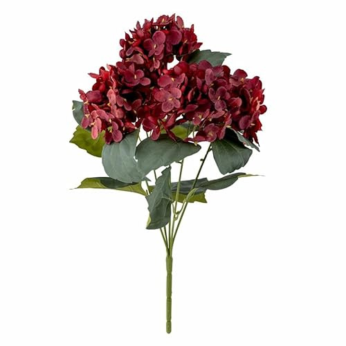 Bloomingville Hydrangea Kunstblume Rot – Artificial Flower 38x30,5 cm, Festliche Blumendeko für Vasen & Tischarrangements, 82061545
