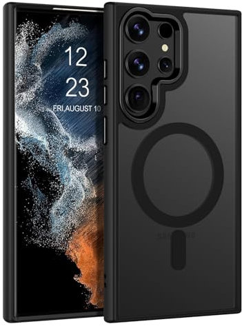 YINLAI for Samsung Galaxy S22 Ultra Case [Compatible with Magsafe] Skin Feeling Slim Frosted Translucent Shockproof Phone Case for Women Girls Phone Case for Samsung Galaxy S22 Ultra 6.8, Black