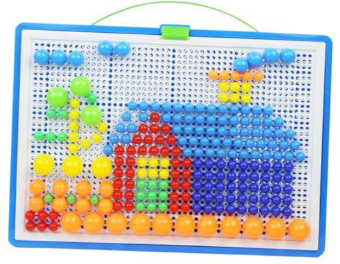 Alasum 296pcs Mushroom Nail Jigsaw Puzzle Toys for Color Toys Educational Toys Pegboard Puzzle Game Mushroom Nail Puzzle Pegboard Jigsaw Mosaic Pegboard Jigsaw