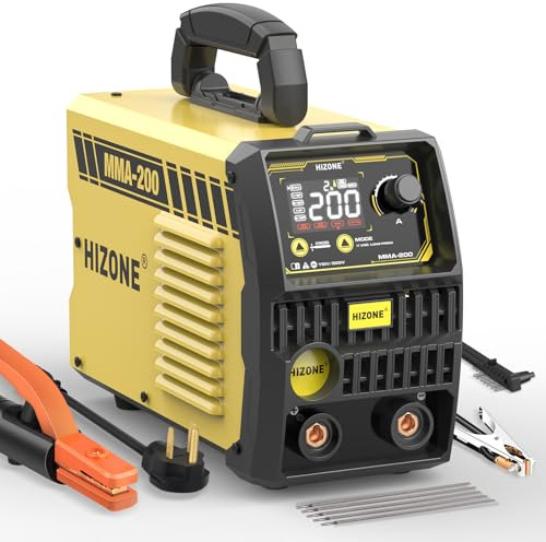 HIZONE 200A Stick Welder 110v/220v, Large LED Display ARC Portable Welding Machine, MMA Welder with Hot Start, Arc force, Anti-Stick and VRD, fits 3/16 Inch Welding Rods