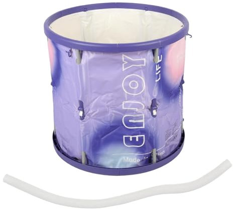 Baignoire, baignoire portative 27,6x 26 pouces, baignoire spa pliable, adaptée aux petits espaces, conduite d'eau, pour le bain à la maison de bébé adulte (Blue Purple)
