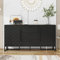 Aoskem Sideboard Kommode mit Stauraum 2 Türen und 3 Schubladen, 145x40x75cm Buffetschrank Küchenschrank Komodenschrank Schließfach Wohnzimmer Möbel Standschrank Anrichte Hochschrank Esszimmer Schwarz