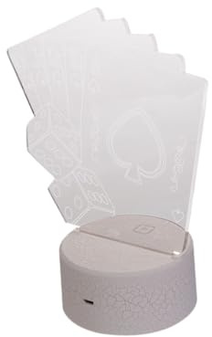 DOITOOL 3d-pokerlampe aus Acrylglas als LED Tischleuchte mit 3d-effekt | USB Kabel Enthalten, Monochromer Lichtmodus, Geeignet für Riegel und Restaurant