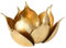 Lotus Windlicht Kerzenhalter, Metall Gold, 20 cm, Handgefertigt