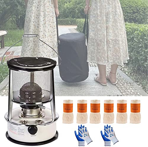 Réchaud de Camping à 360° avec Chauffage au kérosène et 6 mèches, Portable, 6 L, Blanc