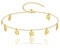 Chaîne de cheville pour femme en or - Réglable (22-27 cm) - En acier inoxydable plaqué or 18 carats - Avec pièces / étoile / trèfle à quatre feuilles - Étanche - Pour femme et fille, 22-27 cm, Acier