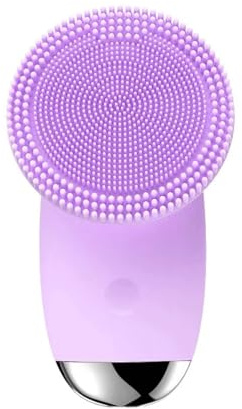 Spazzola elettrica per la pulizia del viso con vibrazione sonica, ricaricabile, impermeabile, per una pulizia profonda e approfondita del viso, per la cura quotidiana della pelle (viola)