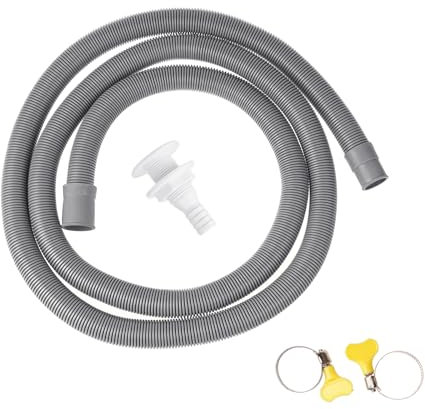 Washing Machine Drain Extension Set Lightweight 2 Meter Extension Hose with Clip Set Washing Machine Hose Set Drain Hose Extension Set