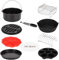 Aigostar Accesorios freidora de Aire, 12 Piezas Accesorios Airfryer Molde Silicona, freidora de Aire Papel, Bandeja Pizza, Parrilla, Sin BPA für COSORI/Philips4.2L, 5,5L 6,2L 6,5L(22CM)