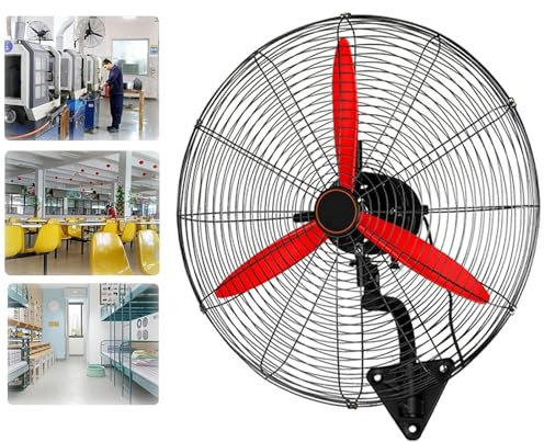 Ventilador Industrial De Pared, Ventilador Oscilante De 3 Velocidades, Wall Fan Con Ángulo Ajustable Para Uso En Interiores Y Exteriore(500MM)
