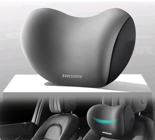 YITONGFU Appui Tete Voiture, Oreiller Appui-Tête De Siège De Voiture, Coussin Appuie Tete Voiture,de Mousse mémoire à et de Manchons Amovibles Respirables (Gris)
