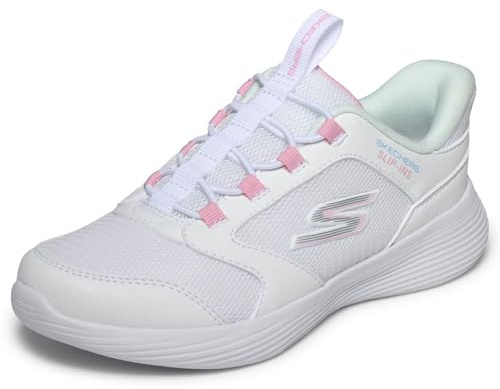 Skechers Mädchen Go Run 400 V2 Tetra Speed Slip-InTurnschuhe, White, 34 EU