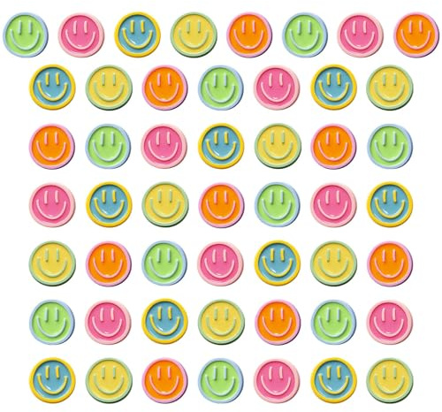 50 Stück Smiley Magnete Kühlschrank Kinder, Magnet Bunt Lustig Kühlschrankmagnete