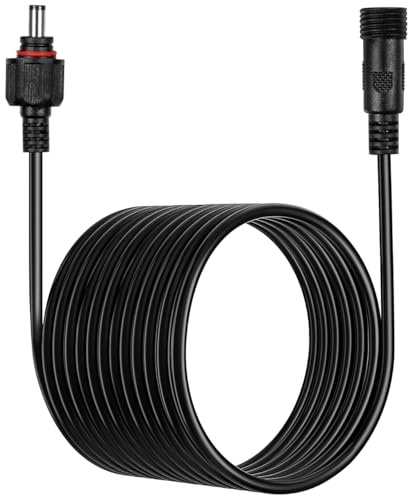 Healvian Dc Extension Power Cable 5 Meters 2.1Mm X 5.5Mm Waterproof Cord for Outdoor Solar Lights and Garden Water Pumps