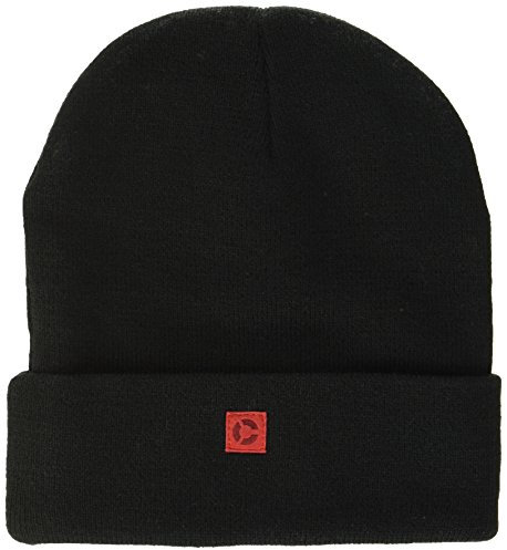 MSTRDS Letter Cuff Knit Beanie Mütze, Schwarz, One Size